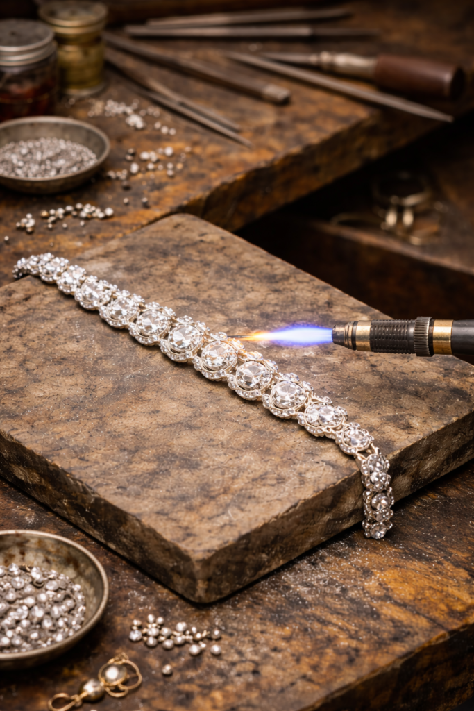 jeweler repairing luxury bracelet